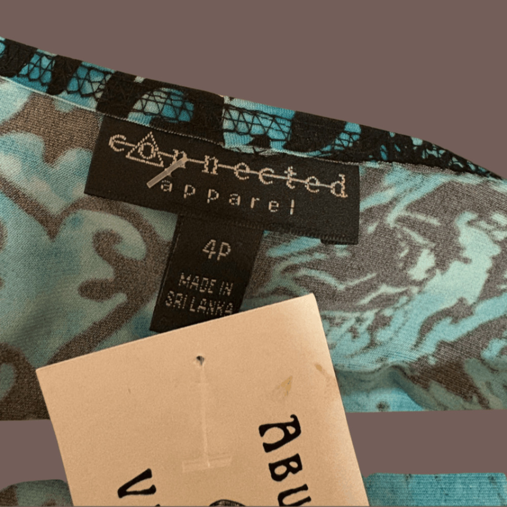 Connected Apparel Dress | Blue Paisley | Size 4P | Vintage Y2K - Picture 3 of 5